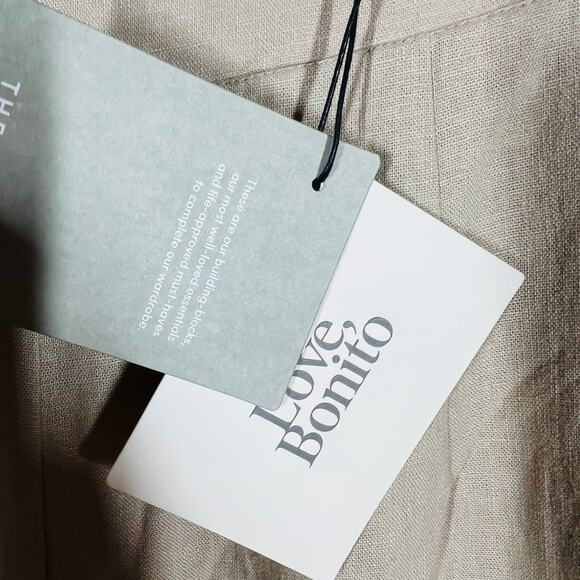 NEW! Love, Bonito Wide Leg Ankle Pant Lined Crop Trouser Casual Sand Back Zip- 8 - Picture 6 of 7